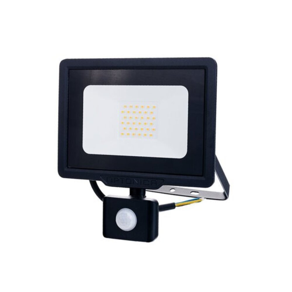 LED smd reflektor fekete city line pir érzékelő kábellel 70 cm, 30W, 2700K, meleg fehér, 2400 lm, IP65, Optonica, 5960