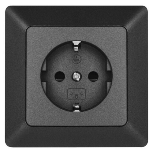 EMOS Csatalakozó aljzat SCHUKO, antracit, 250V, anthracite, IP20, A6002.2
