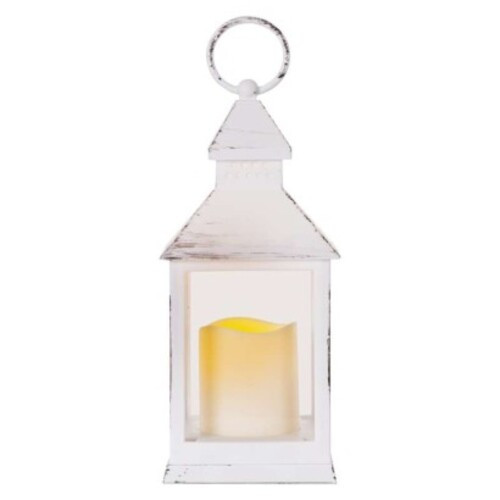 LED dekoráció – lámpa, antik, fehér, villogó, 3x AAA, beltéri, vintage, időzítő, IP20, EMOS, DCLV01