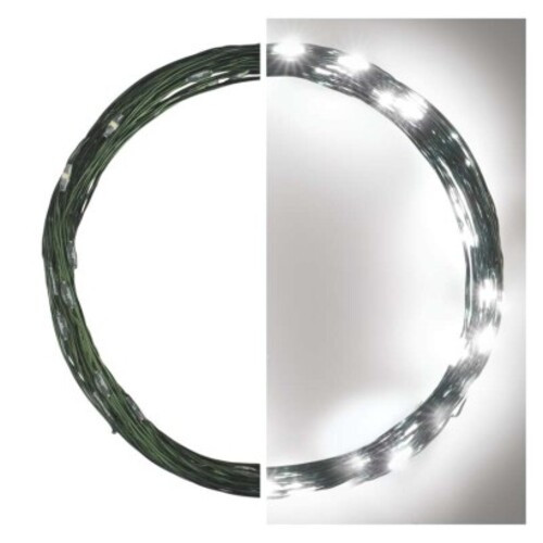 LED karácsonyi nano fényfüzér, zöld, 4 m, kültéri és beltéri, hideg fehér, időzítő, IP44, EMOS, D3AC03