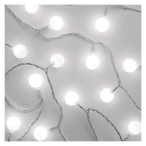 LED fényfüzér, cseresznye – golyók 2,5 cm, 4 m, kültéri és beltéri, hideg fehér, időzítő, IP44, EMOS, D5AC01