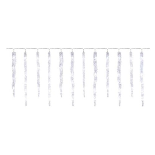 LED karácsonyi girland – jégcsapok, 12 db, 3,6 m, kültérre és beltérre, hideg fehér, IP44, EMOS, DCPC07