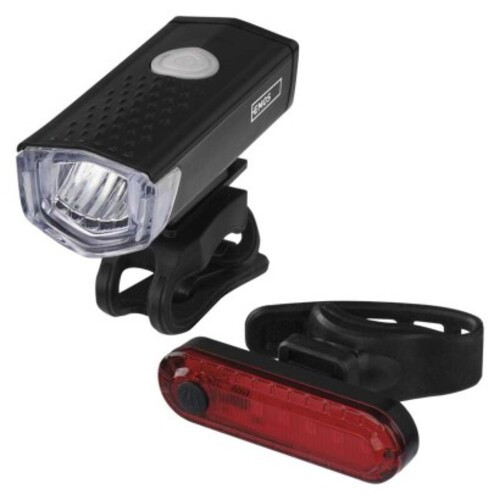 P3923 első + hátsó tölthető LED kerékpár lámpa, 90 lm, fekete, EMOS, P3923