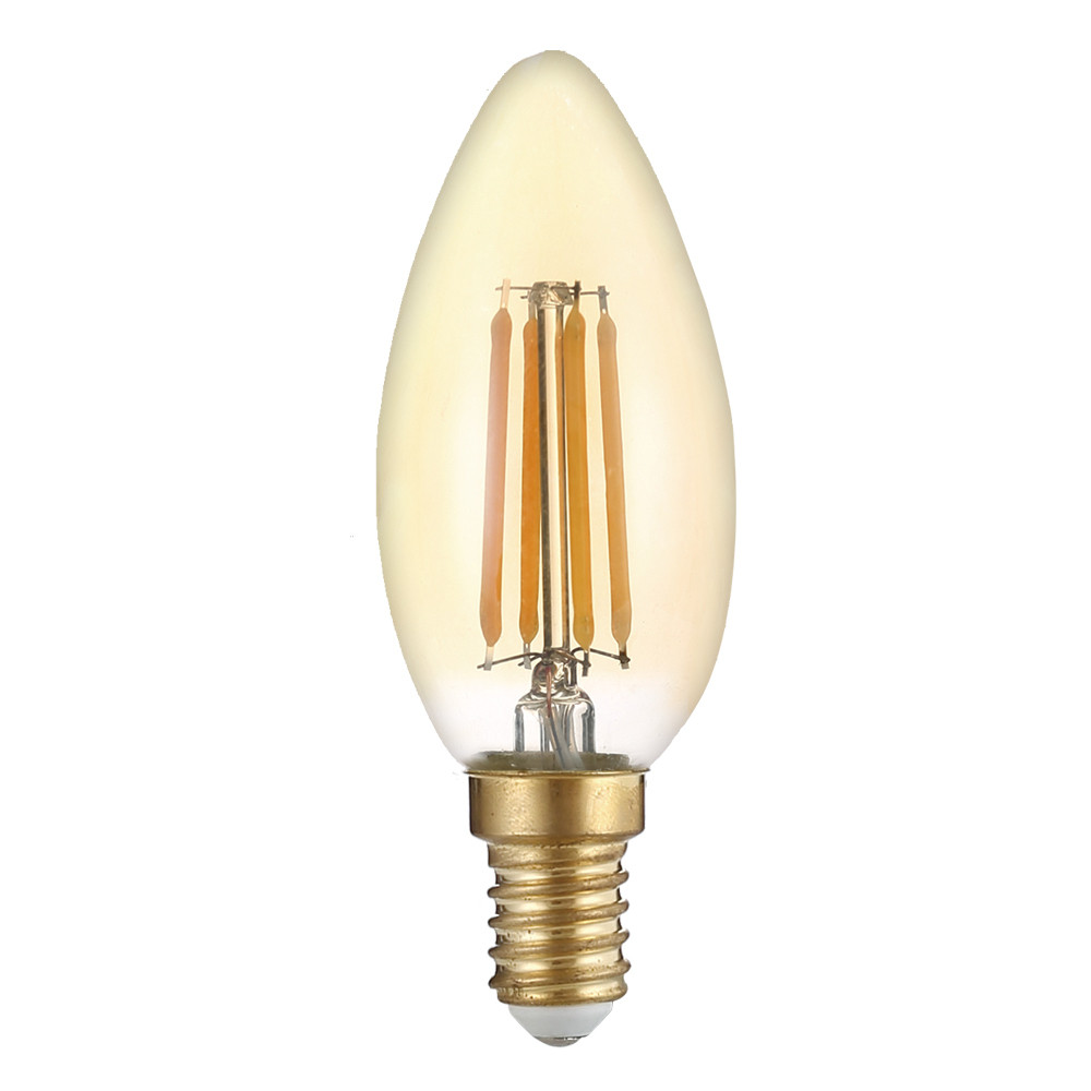LED gyertyaizzó E14 c35 aranyüveg, 4W, 2500K, meleg fehér, 400 lm, Optonica, 1490