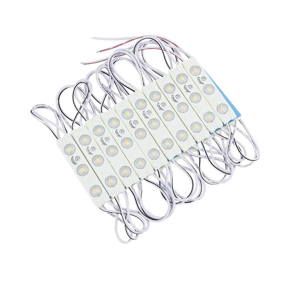 LED lencse modul 3 2835, 0,72W, 3000K, meleg fehér, dimmelhető, 80 lm, IP65, Optonica, 4513