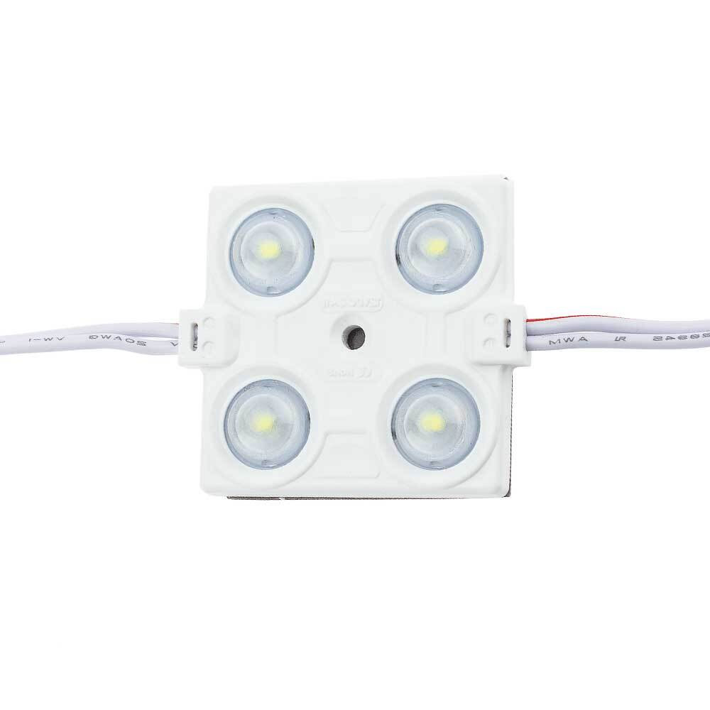 LED lencse modul 4 2835 vízálló, 2,4W, 7000K, hideg fehér, dimmelhető, 240 lm, IP65, Optonica, 4561