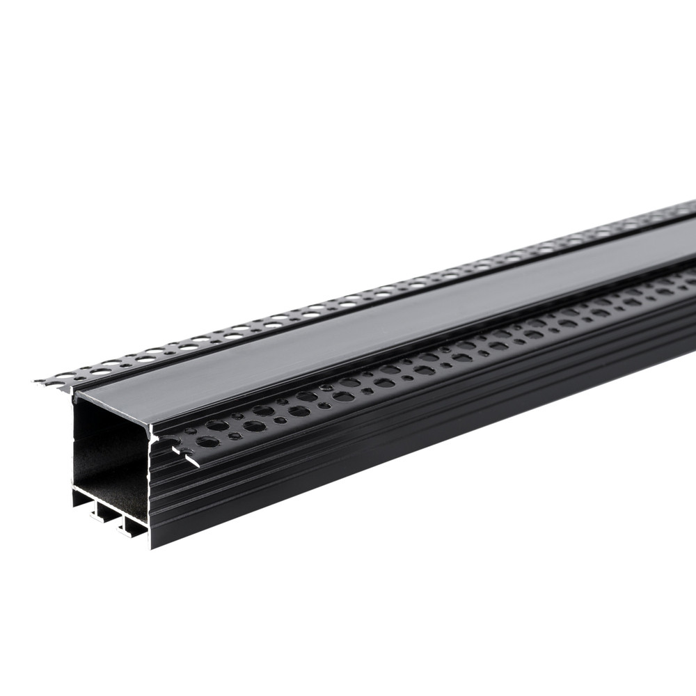 Alumínium profil LED szalaghoz 71,5*35mm, fekete/fekete fedő, 2 méter, Optonica, 5124