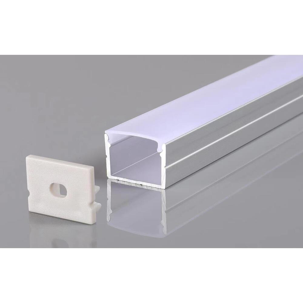 Alumínium profil LED szalaghoz 19*13mm, ezüst/fehér fedő, 2 méter, Optonica, 5133