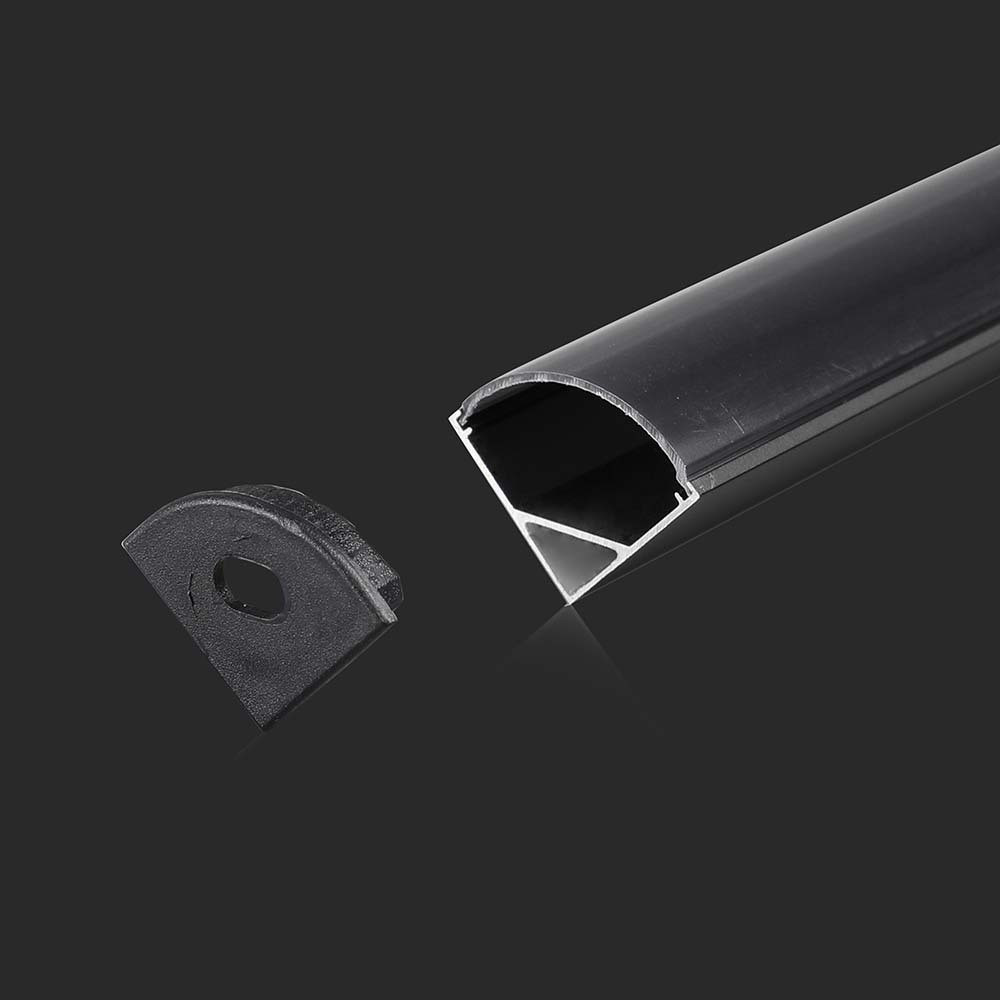 LED szalag profil, fekete/fekete fedő, 2000mm, V-TAC, 2874