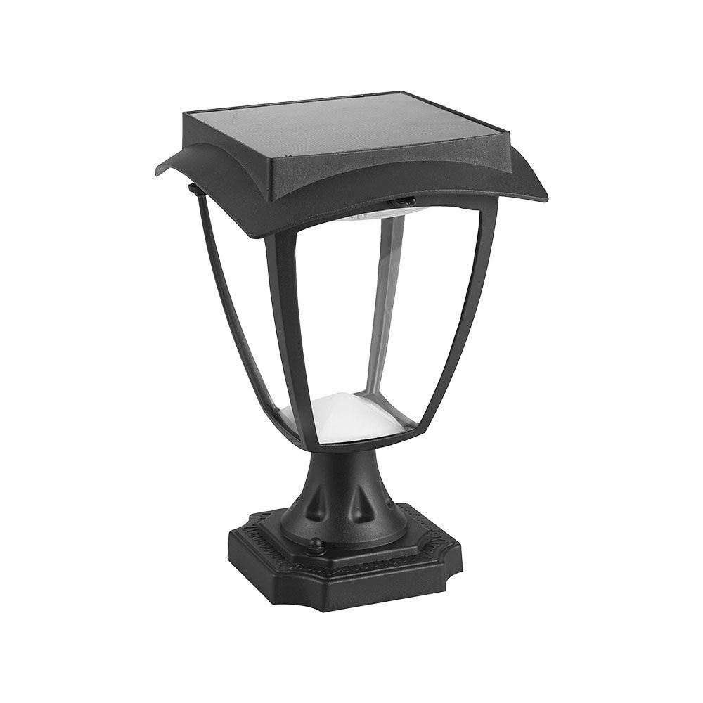 Szolár LED kerti állólámpa, 2w, 3000K, meleg fehér, 110lm, 170°, matt fekete, IP65, V-TAC, 2893