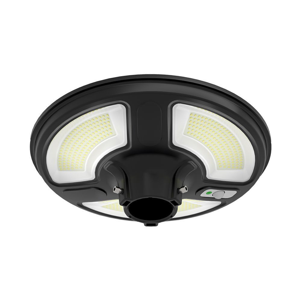 Szolár LED oszlopra szerelhető lámpa mozgásérzékelővel és távirányítóval, 7,5w, 6500K, hideg fehér, 1000lm, 120°, fekete, IP65, V-TAC, 5151