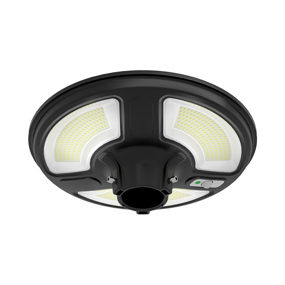 Szolár LED oszlopra szerelhető lámpa mozgásérzékelővel és távirányítóval, 10w, 6500K, hideg fehér, 1500lm, 120°, fekete, IP65, V-TAC, 5153