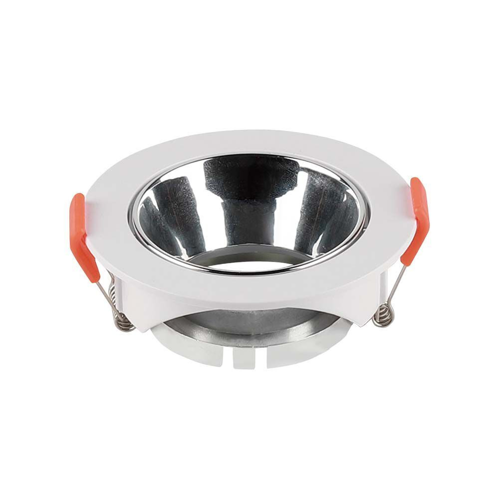 LED spotlámpa keret kerek, GU10, fehér, króm, V-TAC, 6647