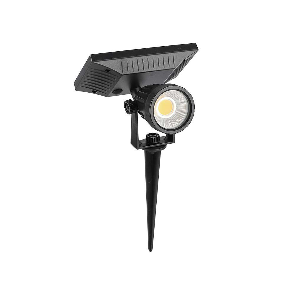 Leszúrható Szolár LED kerti lámpa, 0,4w, 3000K, meleg fehér, 40lm, fekete, CRI>80, IP65, V-TAC, 6660