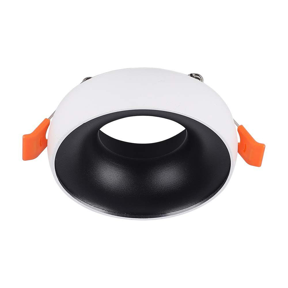 LED spotlámpa keret kerek, GU10, fehér, fekete belsővel, V-TAC, 6694