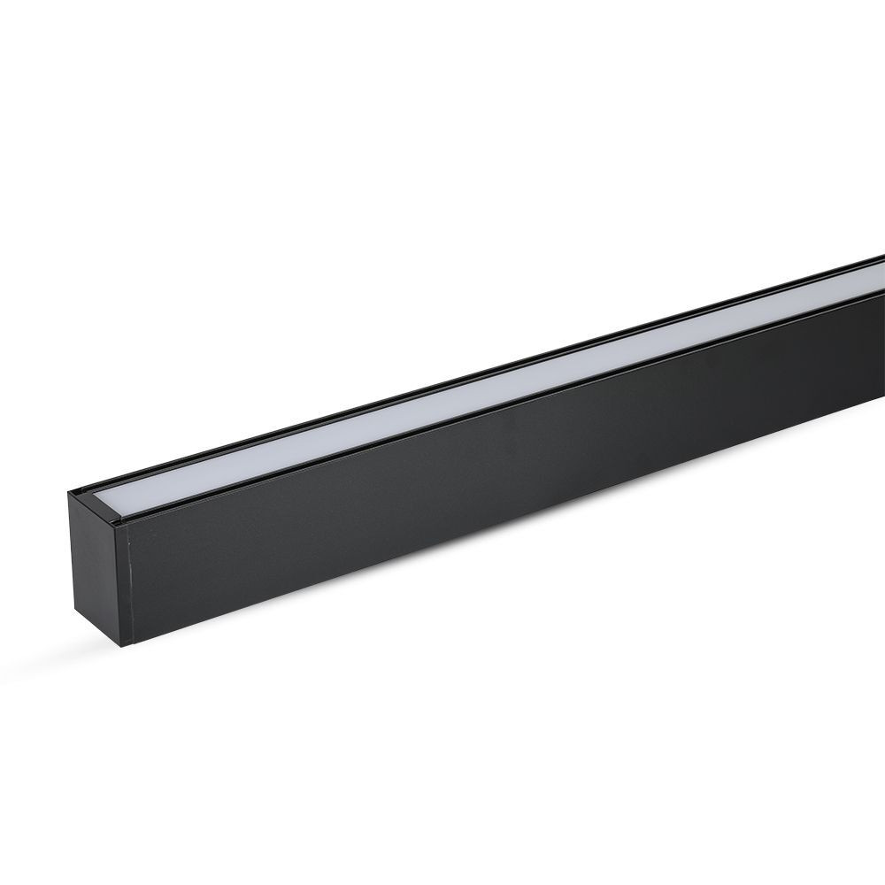 Függesztett lineáris LED lámpatest, 40w, 6400K, hideg fehér, 3270lm, 120°, fekete, CRI>80, 1194mm, V-TAC, 21600