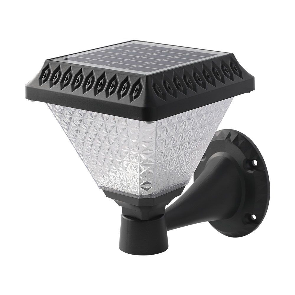 Szolár LED fali lámpa távirányítóval, 0,8w, CCT, 75lm, 90°, fekete, IP44, V-TAC, 93578