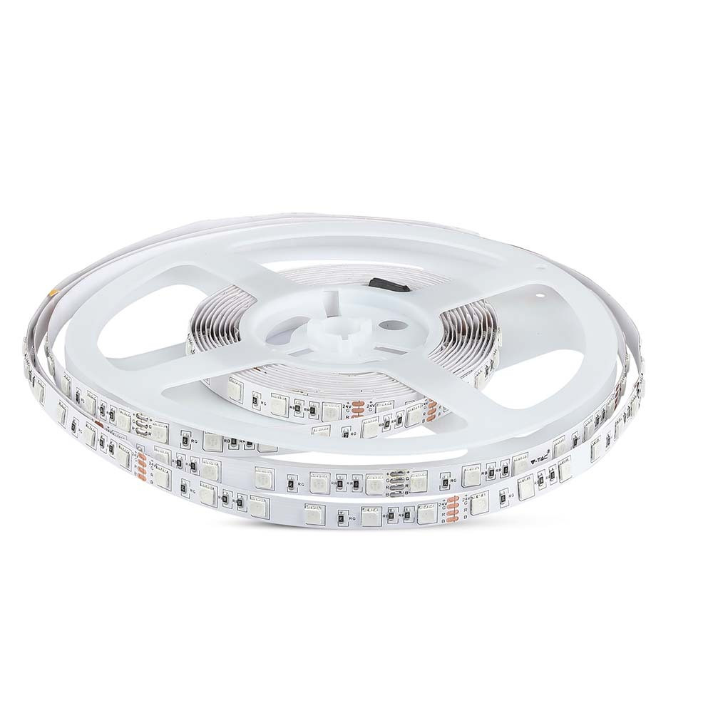 Beltéri LED szalag, 10 w, 6500K, hideg fehér, 830 lm/m, 24V, 120°, CRI>80, V-TAC, 212430