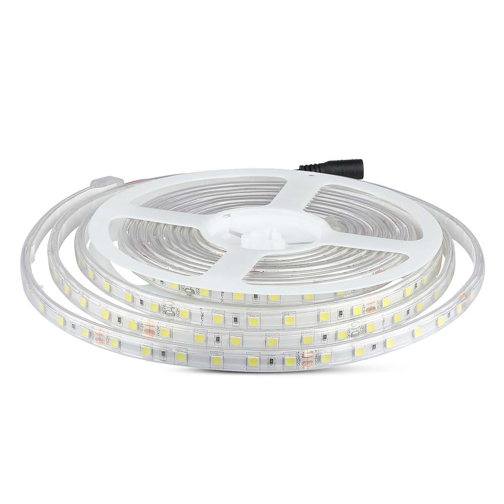 Kültéri LED szalag, 10 w, 3000K, meleg fehér, 830 lm/m, 24V, 120°, CRI>80, IP65, V-TAC, 212562