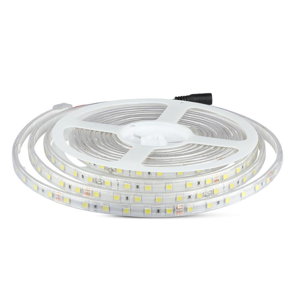 Kültéri LED szalag, 10 w, 6500K, hideg fehér, 830 lm/m, 24V, 120°, CRI>80, IP65, V-TAC, 212564