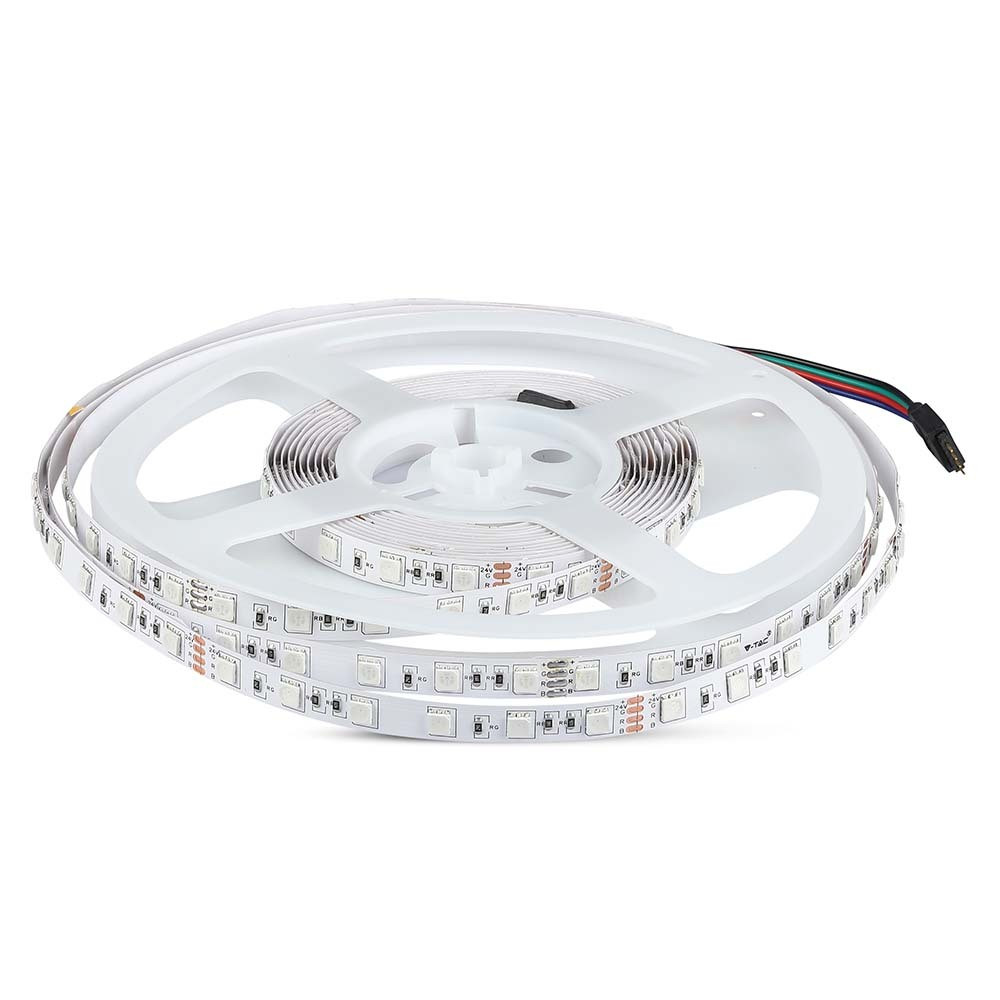 Beltéri LED szalag, 7 w, RGB, 140 lm/m, 24V, 120°, V-TAC, 212592