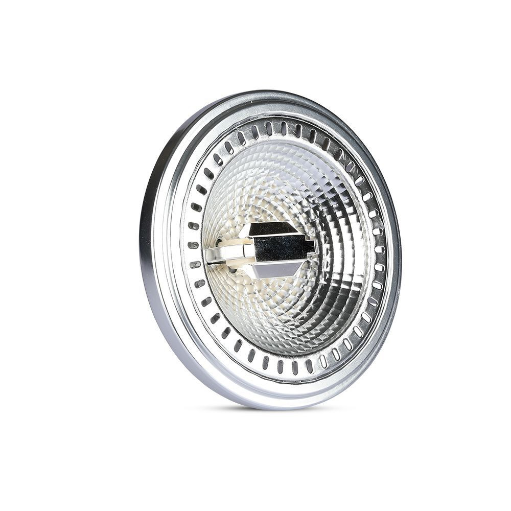 LED spot égő AR111, 12w, 6400K, hideg fehér, 1297lm, GU10, 40°, ezüst, CRI>90, dimmelhető, V-TAC, 217236