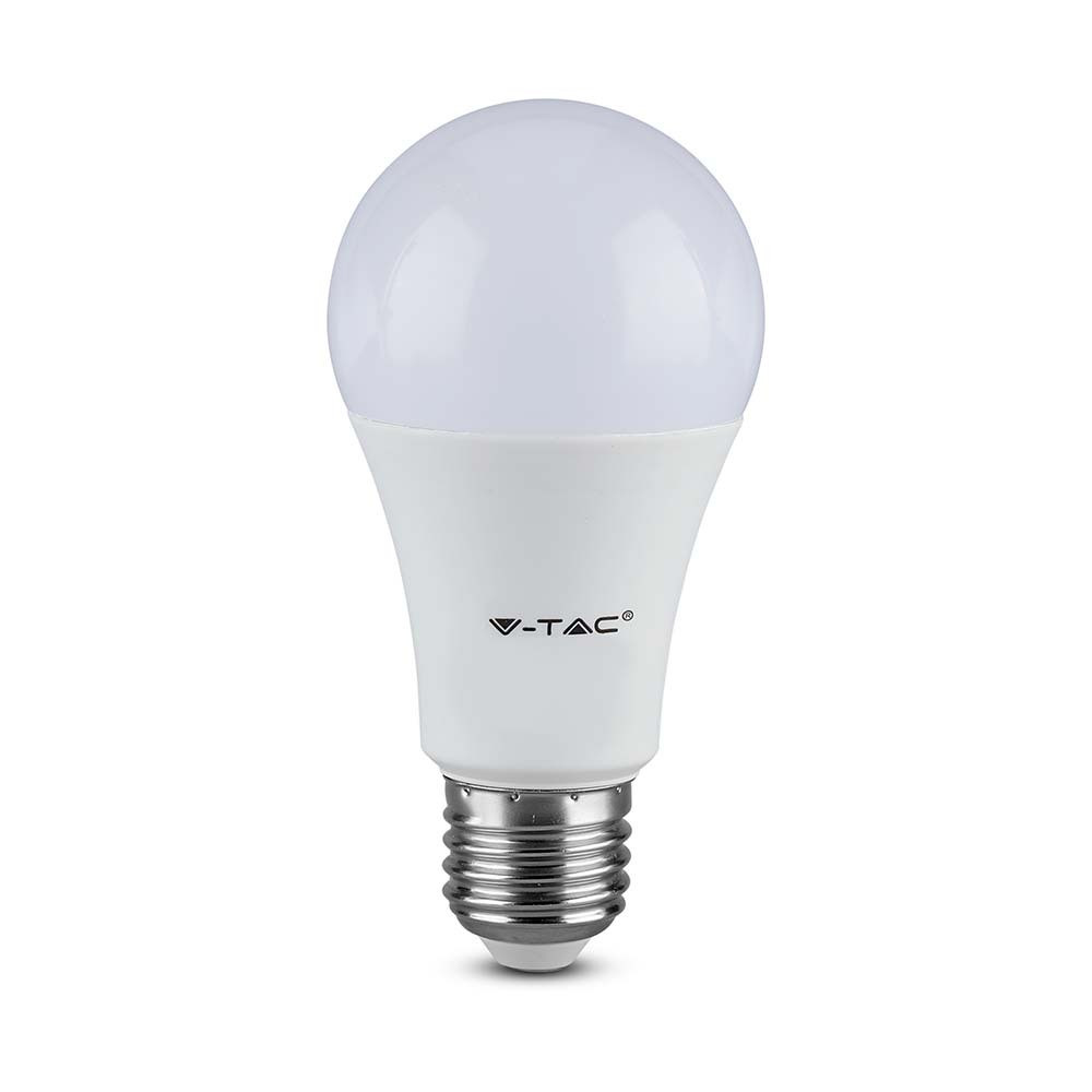 LED izzó E27, 8,5w, 3000K, meleg fehér, 806lm, 200°, fehér, CRI>80, V-TAC, 217260