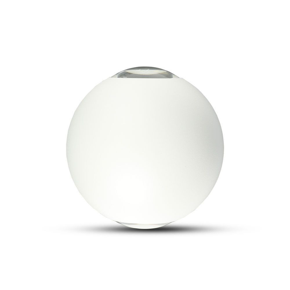 LED fali lámpa kétirányú kerek IP65, 4w, 4000K, természetes fehér, 476lm, 90°, fehér, CRI>80, V-TAC, 218302