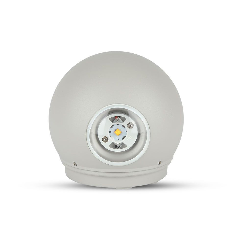 LED fali lámpa kétirányú kerek IP65, 4w, 4000K, természetes fehér, 476lm, 90°, szürke, CRI>80, V-TAC, 218306
