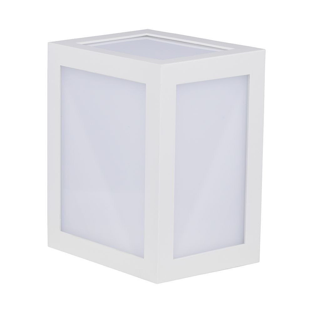 Kültéri LED fali lámpa négyzet alakú, 12w, 3000K, meleg fehér, 1250lm, 170°, fehér, CRI>80, IP65, V-TAC, 218334