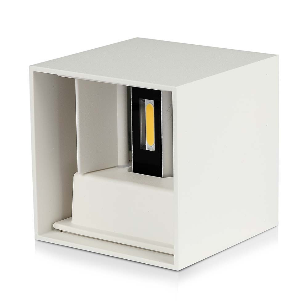 LED fali lámpa kétirányú négyzet alakú Bridgelux, 11w, 4000K, természetes fehér, 1360lm, 120°, fehér, CRI>80, IP65, V-TAC, 218528