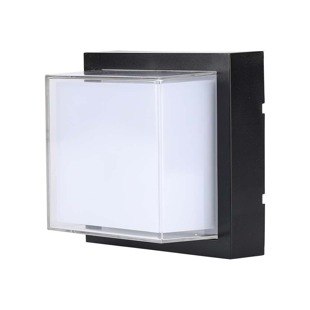 Kültéri LED fali lámpa, 12w, 3000K, meleg fehér, 1200lm, 150°, fekete, CRI>80, IP65, V-TAC, 218543