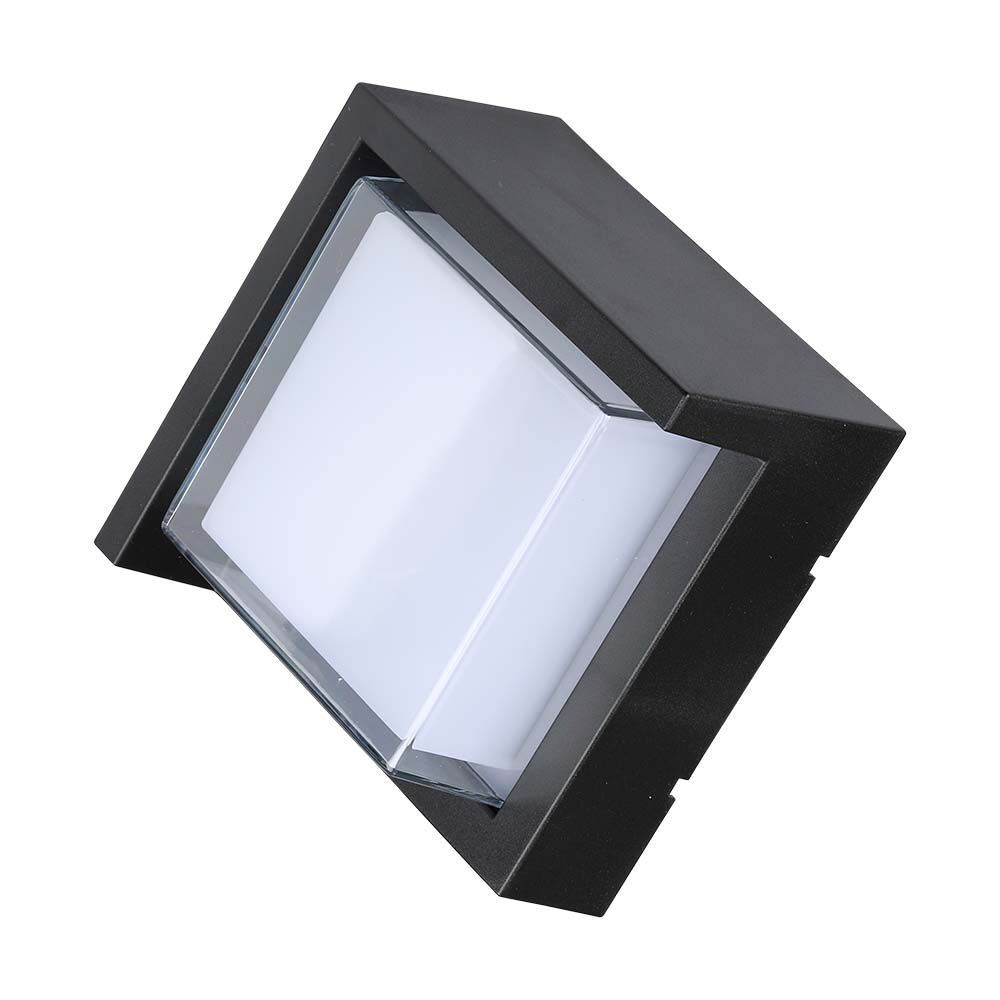 Kültéri LED fali lámpa, 7w, 3000K, meleg fehér, 670lm, 110°, fekete, CRI>80, IP65, V-TAC, 218610