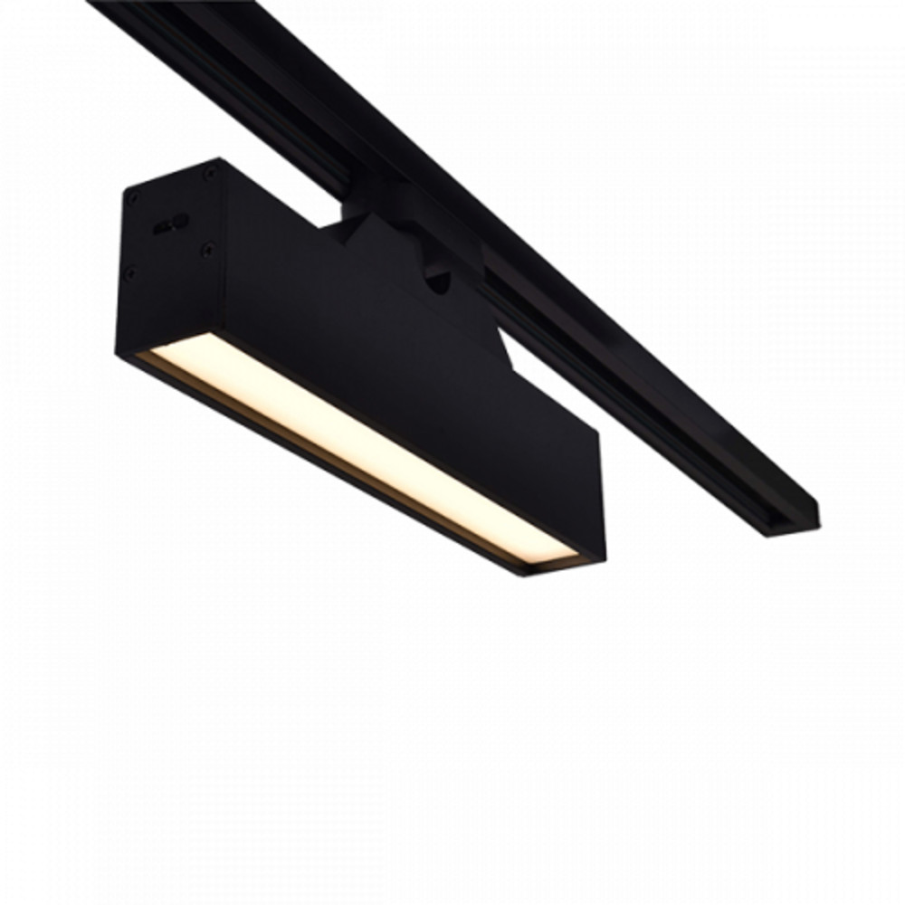 Sínes LED lámpa , track light , lineáris , 3 fázisú , 4 pólusú , 12 Watt , 28 cm , CCT , fekete , Elmark , K30