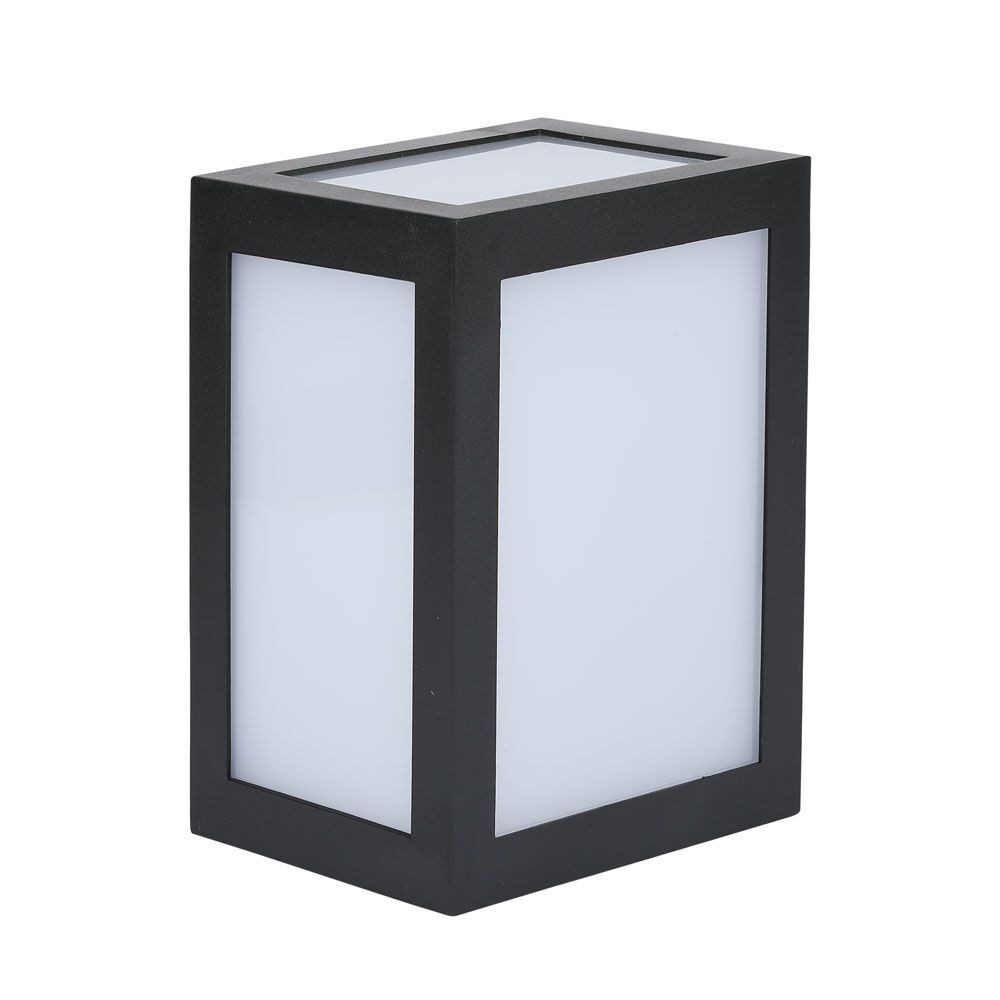 Kültéri LED fali lámpa négyzet alakú, 12w, 4000K, természetes fehér, 1350lm, 170°, fekete, CRI>80, IP65, V-TAC, 218341
