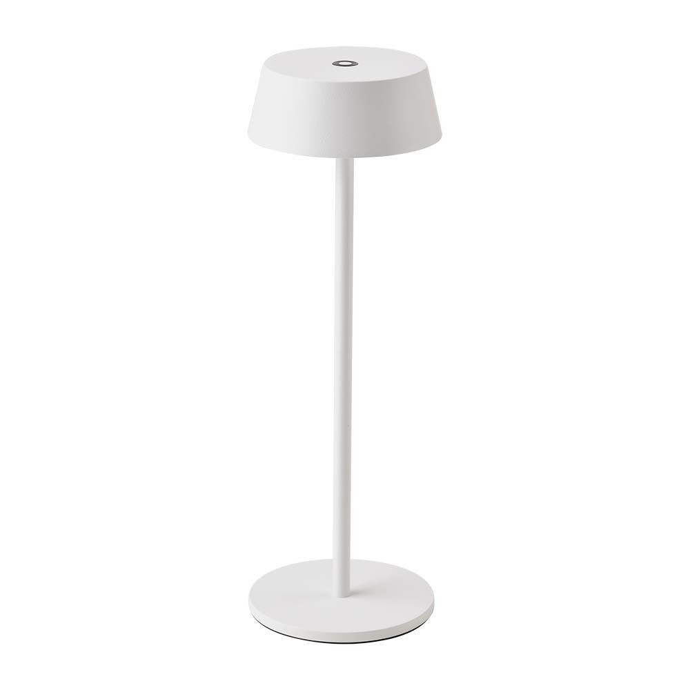 Újratölthető asztali lámpa, 2w, 3000K, meleg fehér, 200lm, 180°, fehér, dimmelhető, IP54, V-TAC, 7689