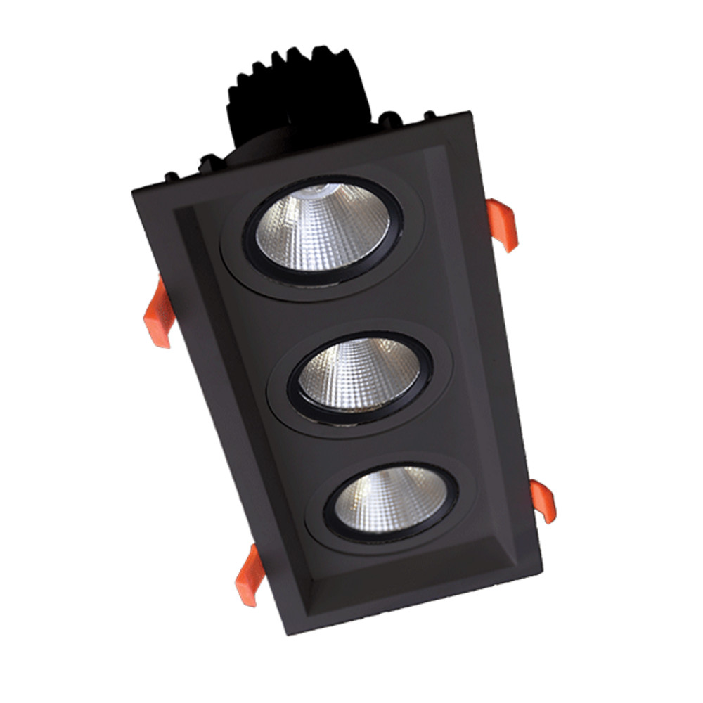 TRIPLE LED MOVABLE SPOT LIGHT 3X30W 230V 3000K BLACK
