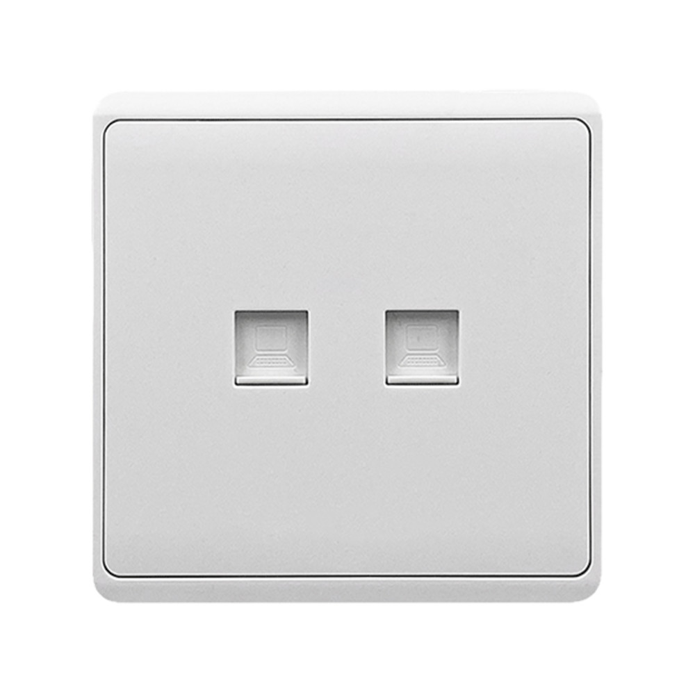 LONDON DOUBLE COMPUTER RJ45 SOCKET WHITE