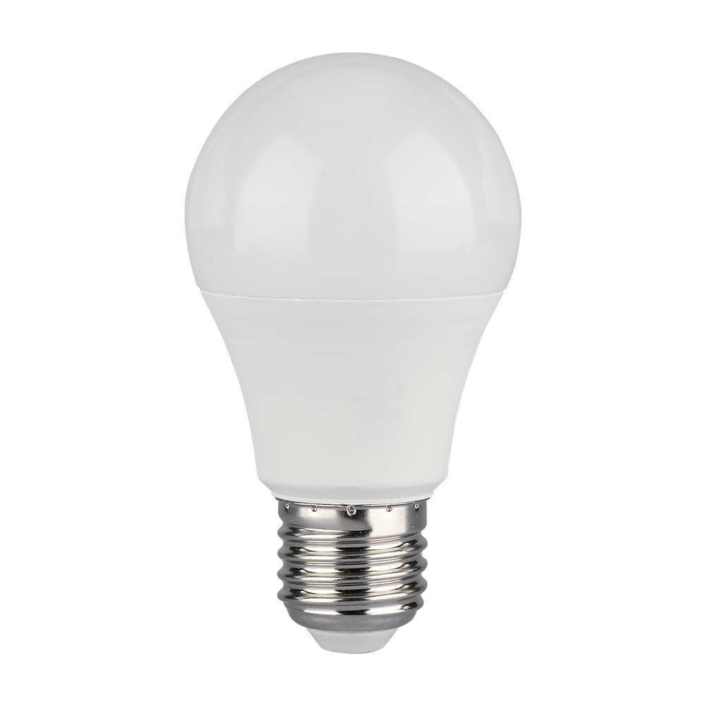 LED izzó E27, 10,5w, 6500K, hideg fehér, 1055lm, 200°, fehér, CRI>80, V-TAC, 217351