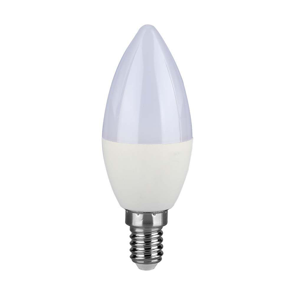 LED izzó gyertya alakú E14, 2,9w, 4000K, természetes fehér, 250lm, 180°, fehér, CRI>80, V-TAC, 2985