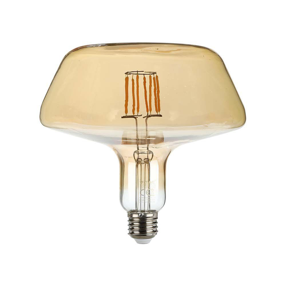 LED izzó design DSG T180 E27, 8w, 1800K, meleg fehér, 620lm, 300°, borostyán, V-TAC, 212790