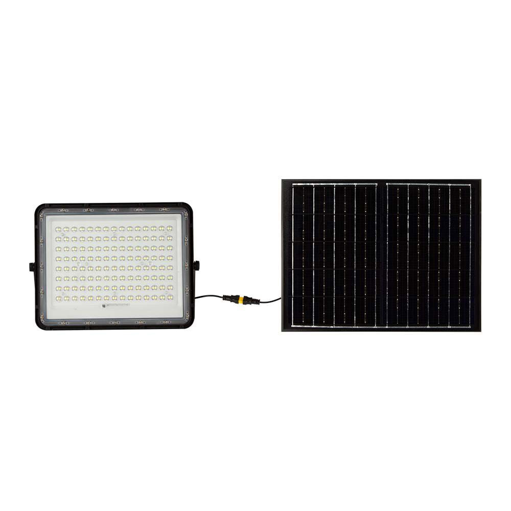 Napelemes LED reflektor távirányítóval, 6400K, hideg fehér, 1800lm, 120°, fekete, IP65, V-TAC, 7827