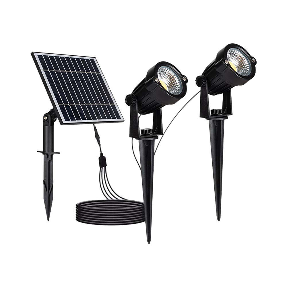 Leszúrható Szolár LED kerti lámpa, 3000K, meleg fehér, 90lm, 60°, fekete, IP65, V-TAC, 20488