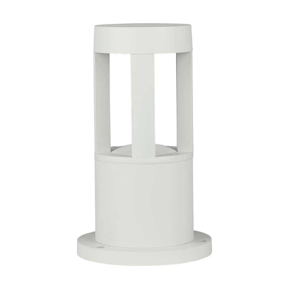Kültéri 25 cm-es oszloplámpa, 10w, 6400K, hideg fehér, 1000lm, 110°, fehér, CRI>80, IP65, V-TAC, 128318