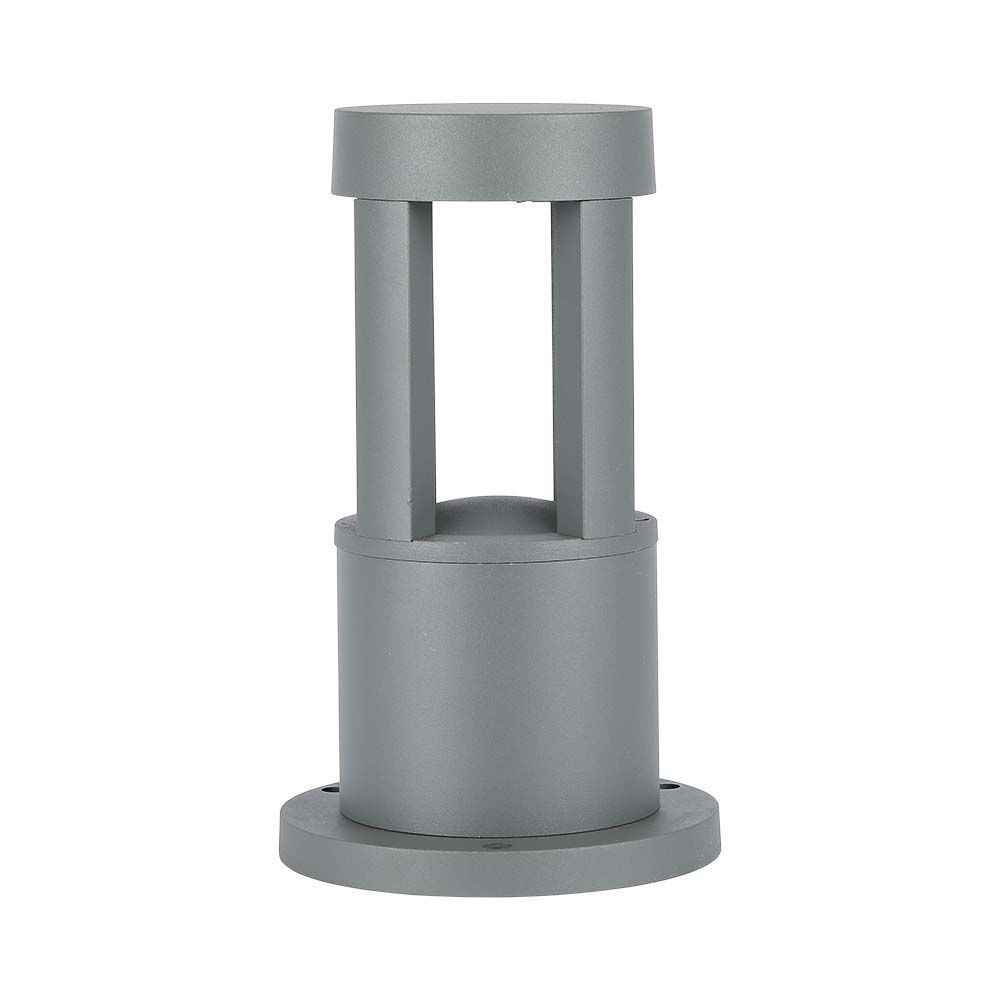 Kültéri 25 cm-es oszloplámpa, 10w, 3000K, meleg fehér, 1000lm, 110°, szürke, CRI>80, IP65, V-TAC, 128319