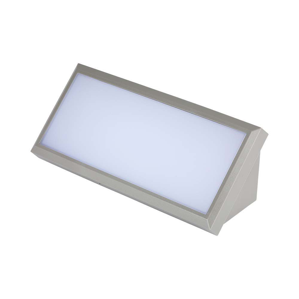 Kültéri LED fali lámpa, 12w, 6400K, hideg fehér, 1250lm, 110°, szürke, CRI>80, IP65, V-TAC, 218235