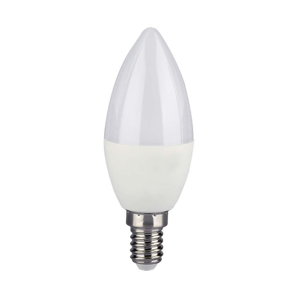 SMART LED izzó, 4,8w, RGB+CCT, 450lm, E14, 180°, fehér, CRI>80, dimmelhető, V-TAC, 212754