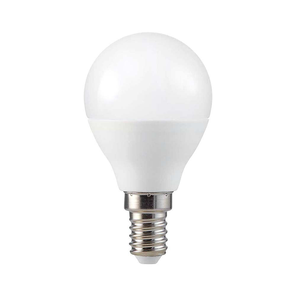 LED izzó SMART gömb alakú E14 RF RGB, 4,8w, 3000K, meleg fehér, 470lm, 180°, fehér, CRI>80, dimmelhető, V-TAC, 3029
