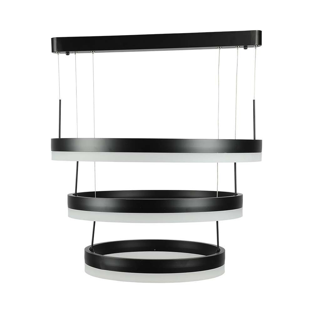 3 részes csillár, 86w, 3000K, meleg fehér, 4550lm, 360°, fekete, dimmelhető, V-TAC, 213990