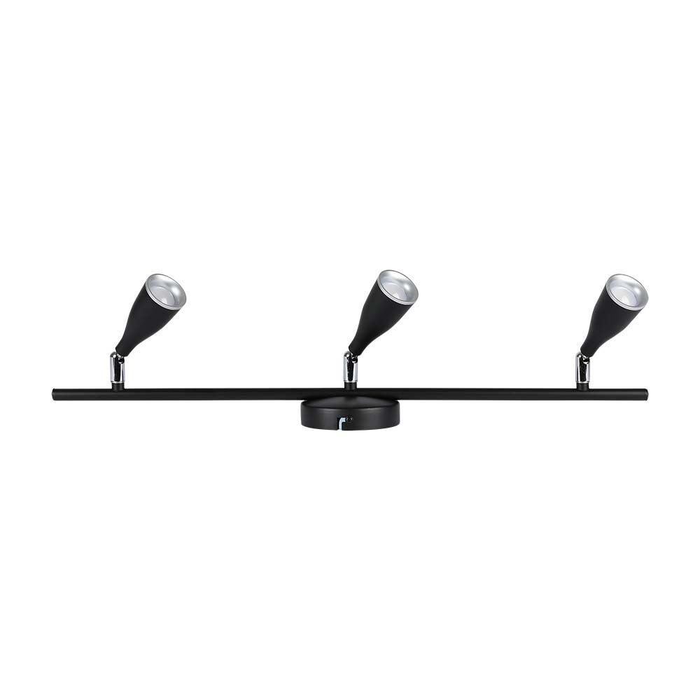 LED fali spot lámpa tripla fej, 13,5w, 3000K, meleg fehér, 1260lm, 100°, fekete, V-TAC, 218271